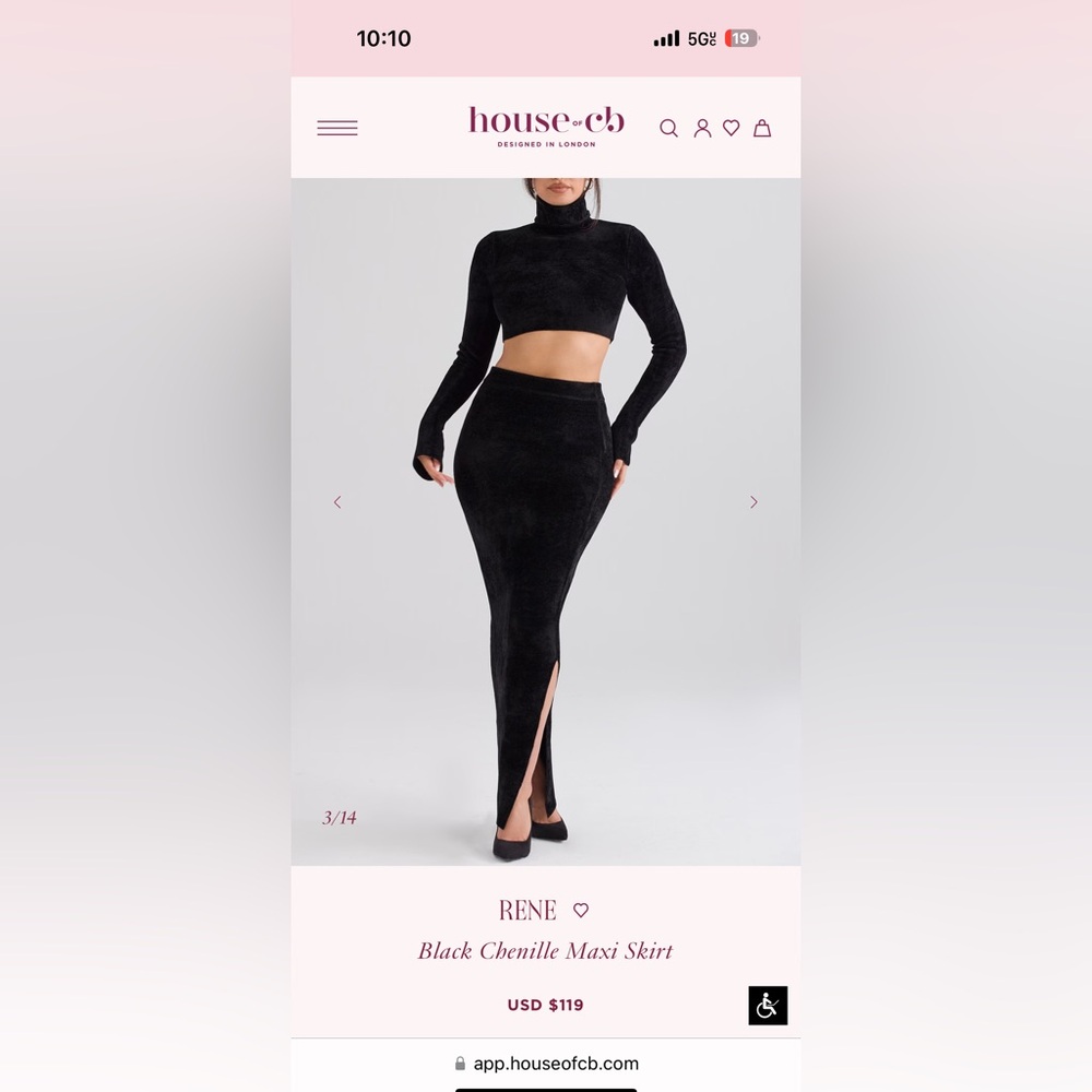 HOUSE OF CB XS MAXI SKIRT